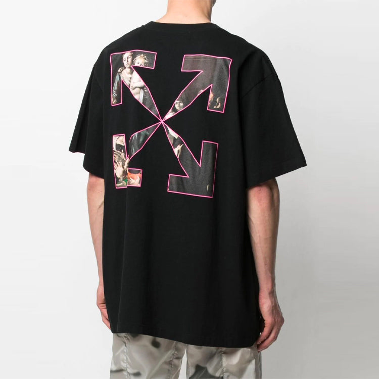 Off-White Pattern Arrow Printing Loose Fit Short Sleeve Black OMAA038S21JER0051001