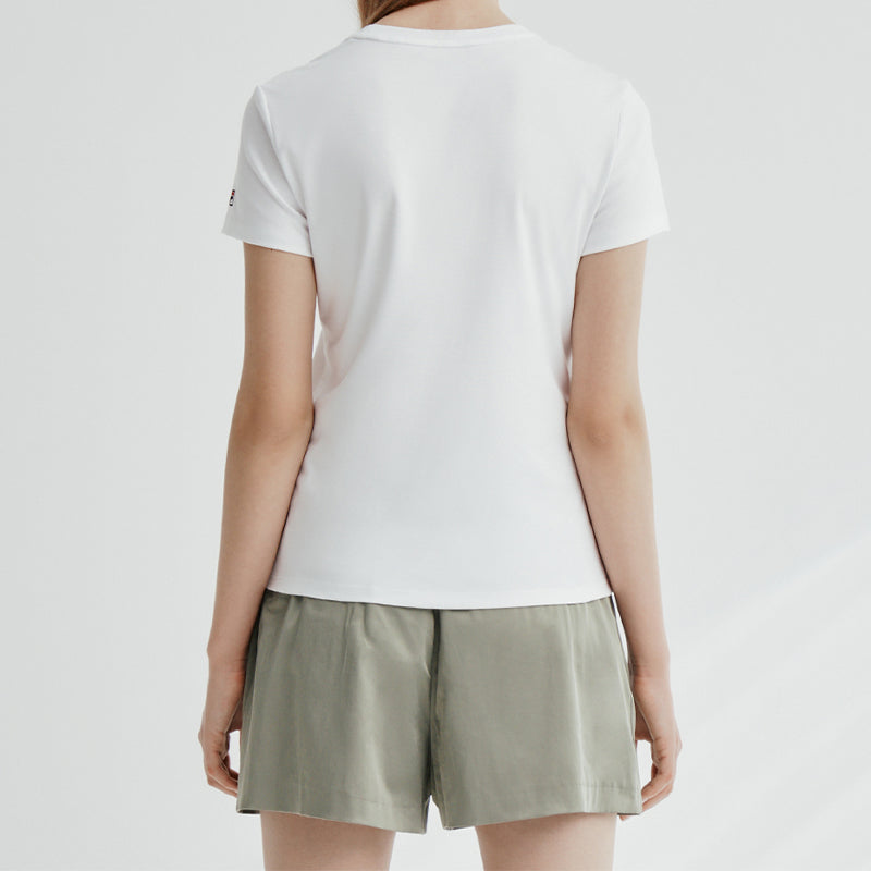 (WMNS) FILA Printing Round Neck Short Sleeve White F11W028132FWT