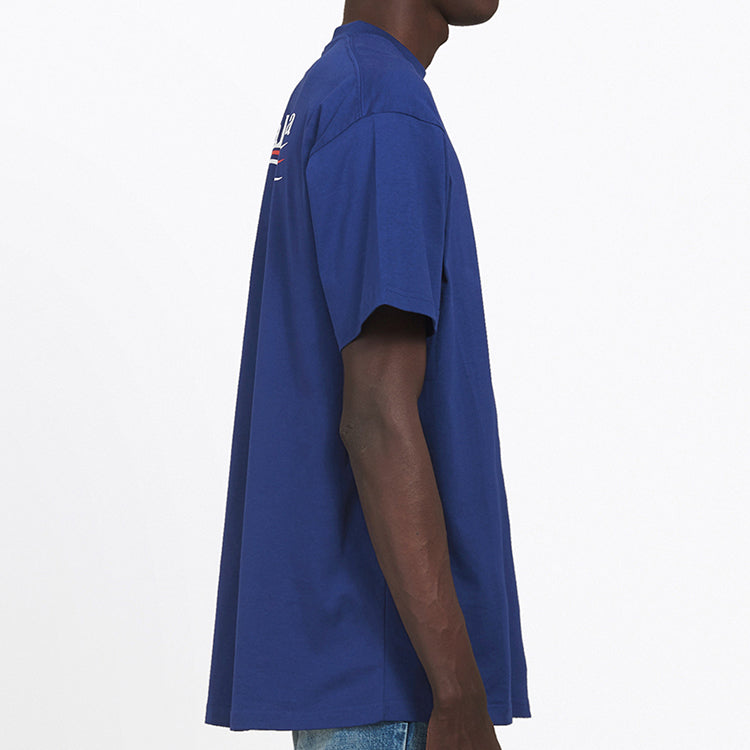Men's Balenciaga Political Campaign Printing Version Short Sleeve Royal blue 508203TAV444540