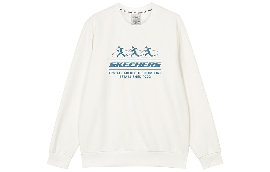 Skechers Logo Printed Crew Sweater 'Black Grey White Purple' L422U233