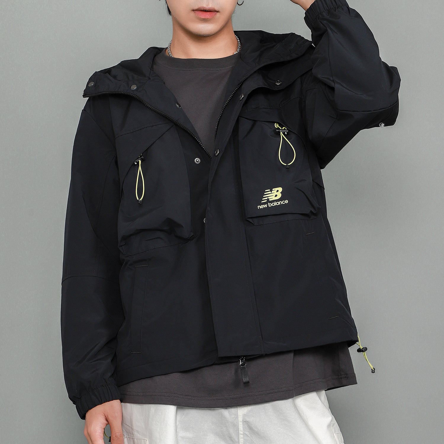 New Balance Men's New Balance Multiple Pockets Casual Sports Breathable Woven Jacket Autumn Black AMJ13376-BK