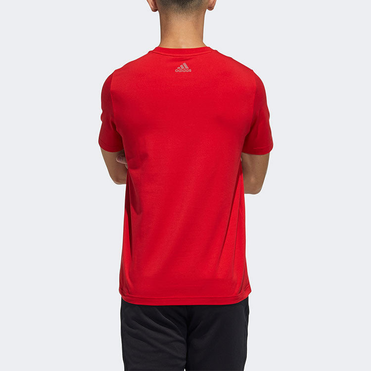 adidas Casual Sports Alphabet Printing Short Sleeve Red T-Shirt GP1863
