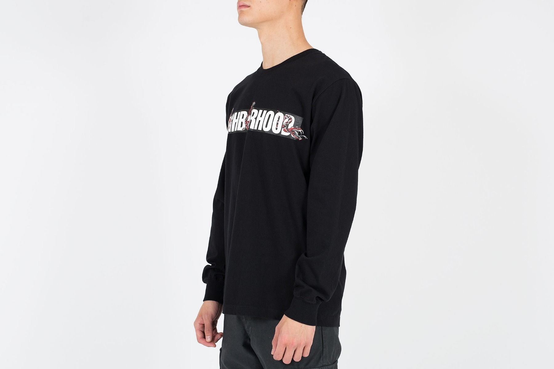 NEIGHBORHOOD Pattern Alphabet Logo Printing Long Sleeves Black 201PCNH-LT09-BK