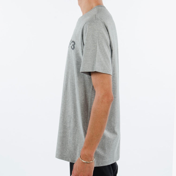 Y-3 Logo Round Neck Short Sleeve Unisex Gray CE8742