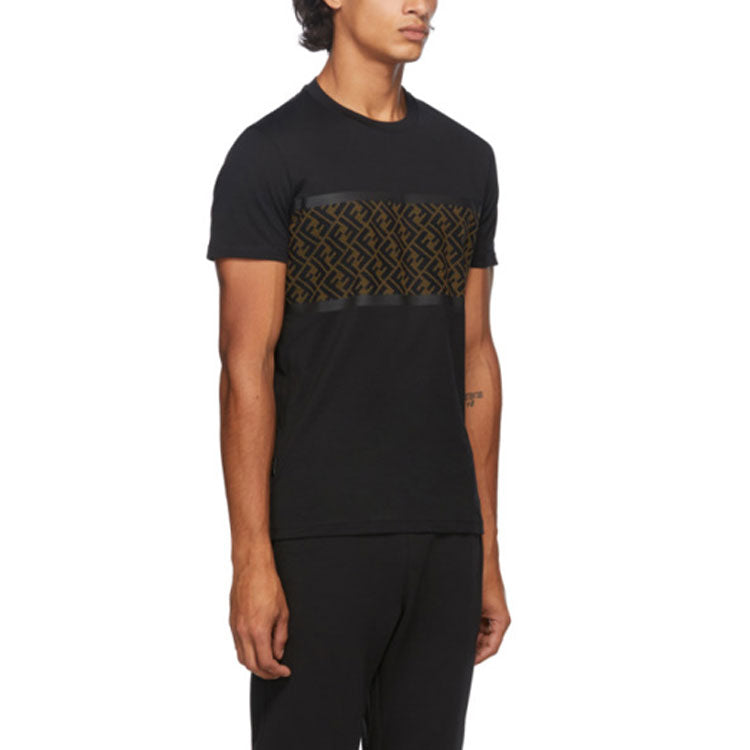 Men's FENDI F Alphabet Short Sleeve Black FAF532AD3CF0GME