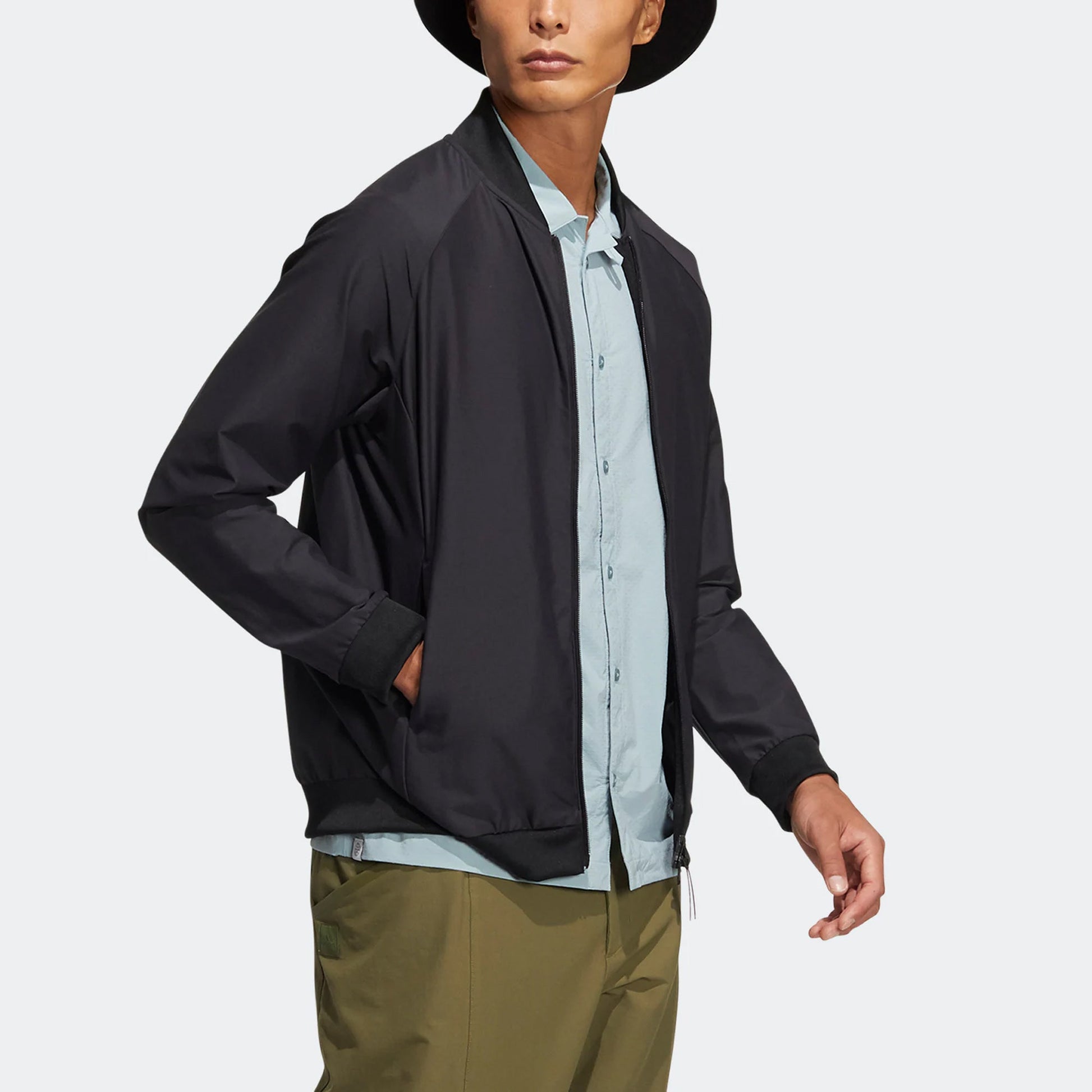 adidas Gt Fz Ls Jk Golf Sports Jacket Black H64637