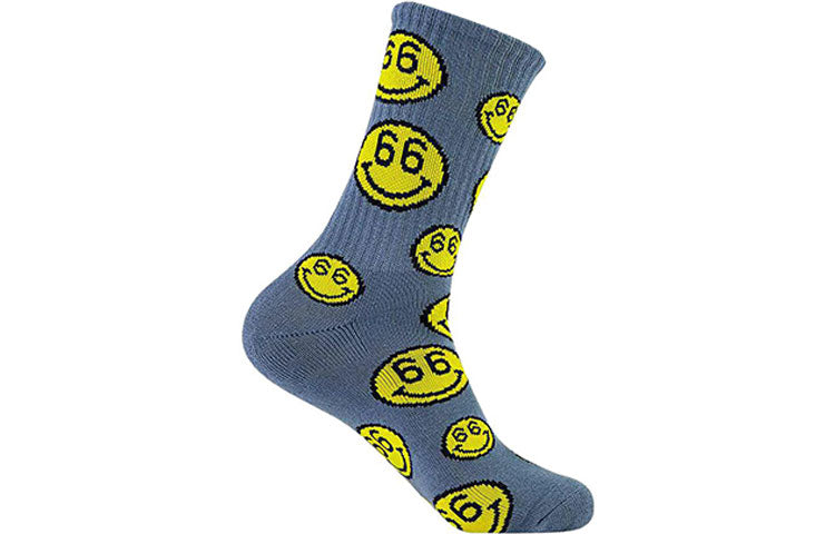 Vans 66 Smiley Crew Socks 'Blue Yellow' VN0A5KIIHKC