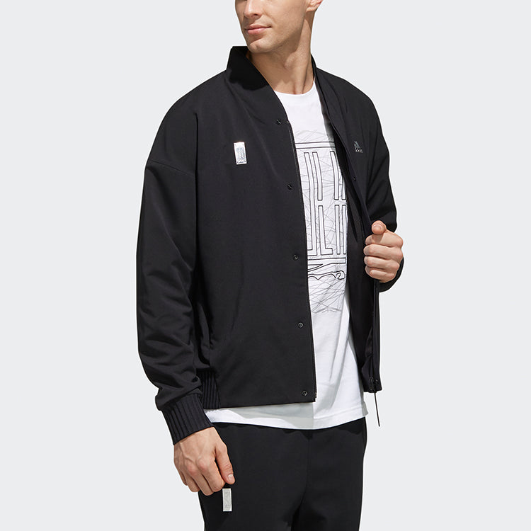 adidas Wj Jkt Warm Logo Print Sport Shuttle Jacket Men's Black FJ0192