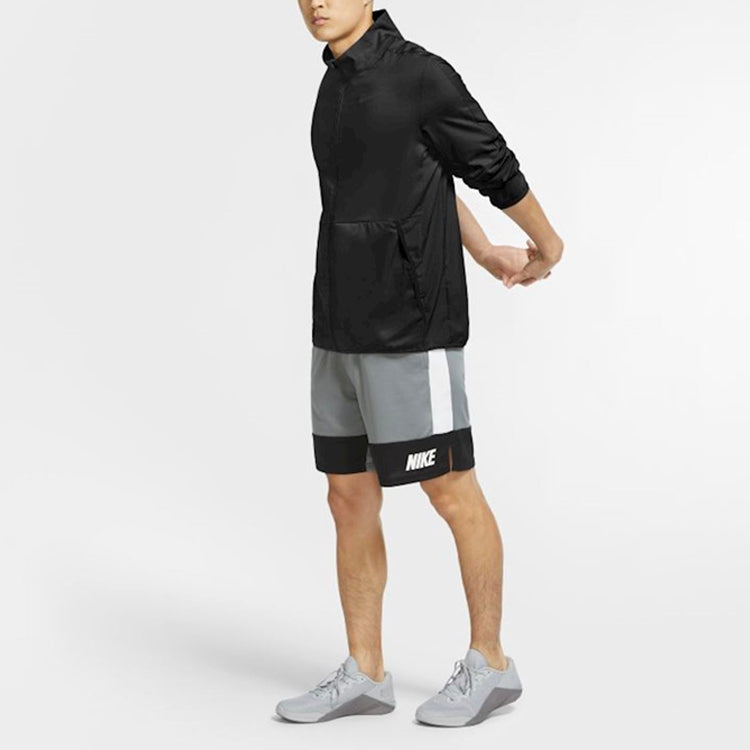 Nike DRI-FIT Stand Collar Casual Sports Training Jacket Black CU4953-010