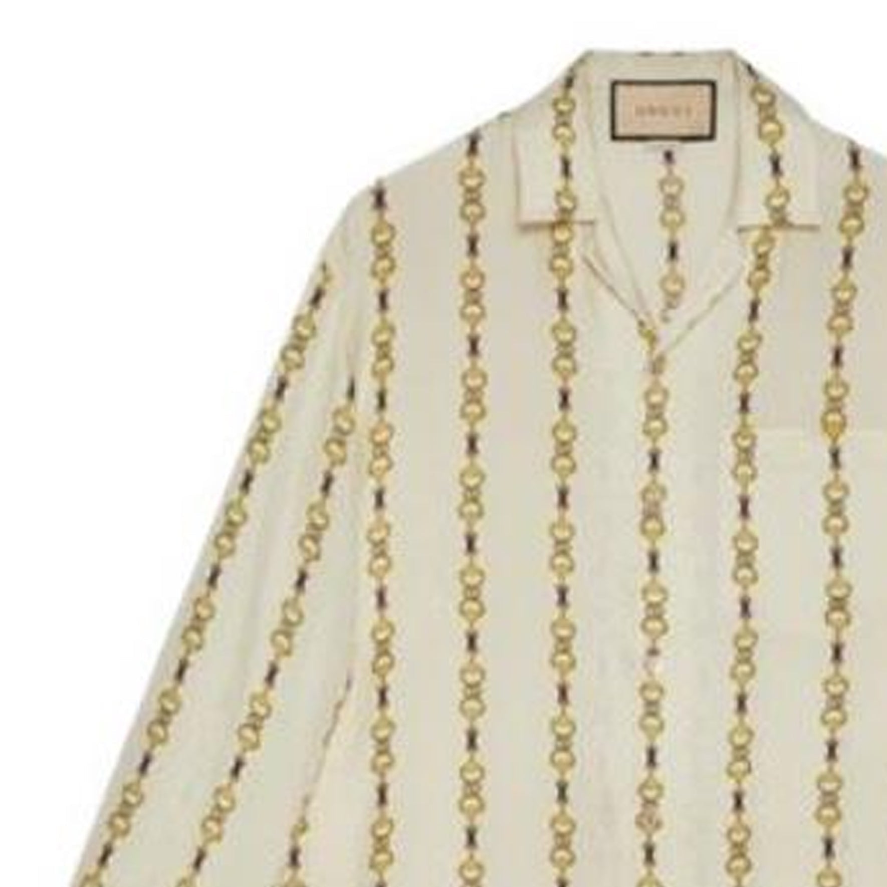 Gucci Interlocking G Horsebit Print Silk Shirt 'Ivory' 751446-ZANR7-9399
