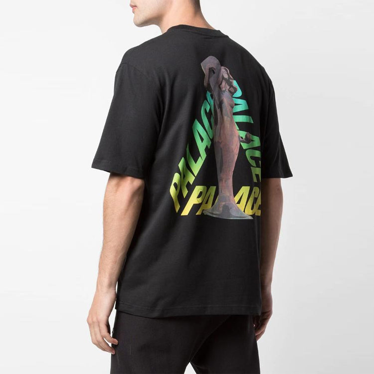 PALACE Rolls P3 Back Logo Gradient Large Triangle Printing Short Sleeve Unisex Black P17TS131T