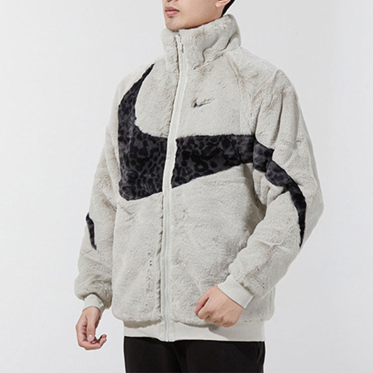 Men's Nike Sportswear Swoosh Contrasting Colors Large Logo Sports Jacket Autumn White DH6685-072