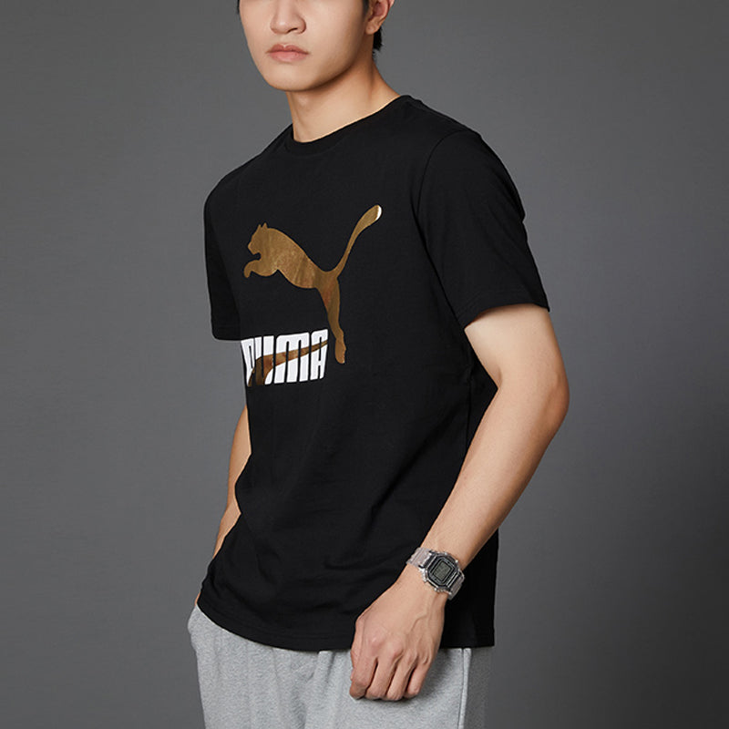 PUMA Classics Logo T-Shirt 'Black Gold' 532280-01