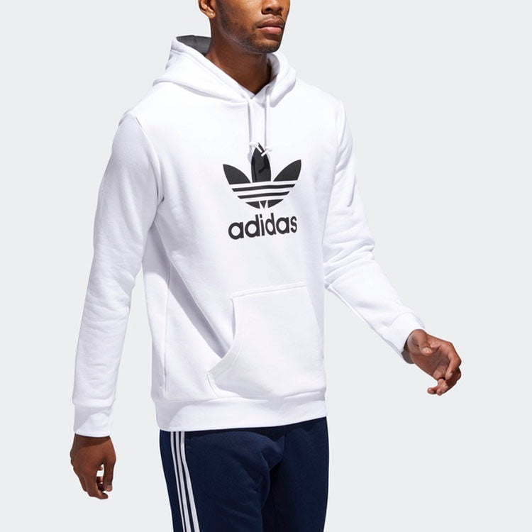 Men's adidas originals Trefoil Chest Logo Kangaroo Pouch White DU7780
