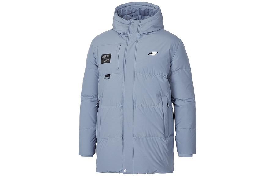 Skechers Logo Printed Medium-Length Hooded Down Jacket 'Multi-Color' P421M041