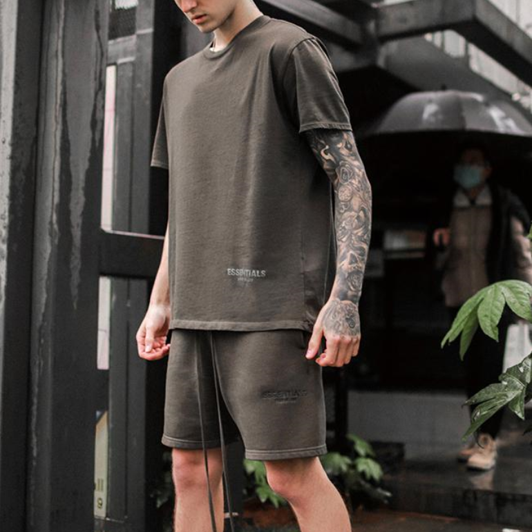 Fear of God Essentials Short Sleeve Black Logo Tee FOG-SS20-002