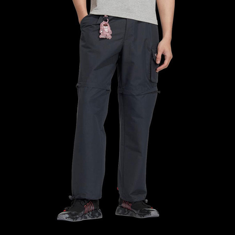 Men's adidas originals Solid Color Loose Bundle Feet Sports Pants/Trousers/Joggers Dark Grey HR6912
