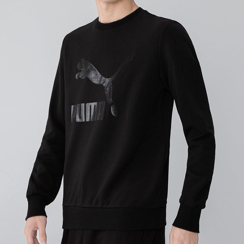 PUMA Classics Logo Crew Neck Sweater 'Black' 531367-01