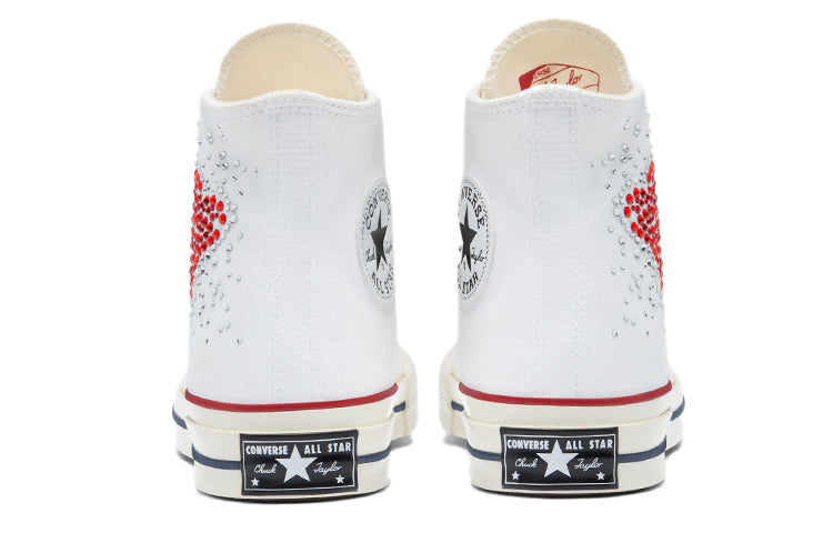 Converse Chuck Taylor All Star 1970s Rhinestone Heart High-Top Sneakers White/Red A02103C