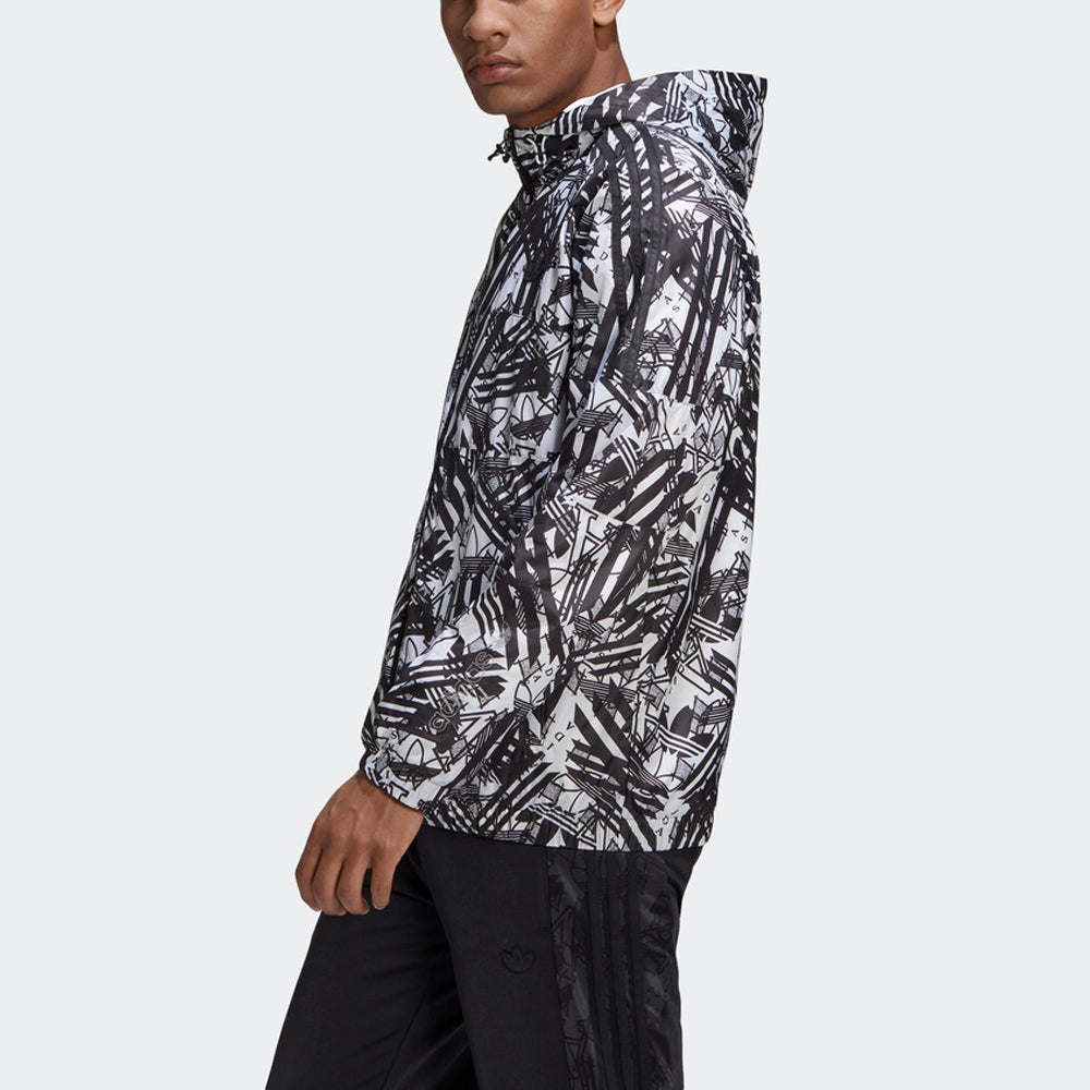 adidas originals Sprt Windbreakr Logo Full Print Sports Hooded Jacket For Men Floral GJ6772