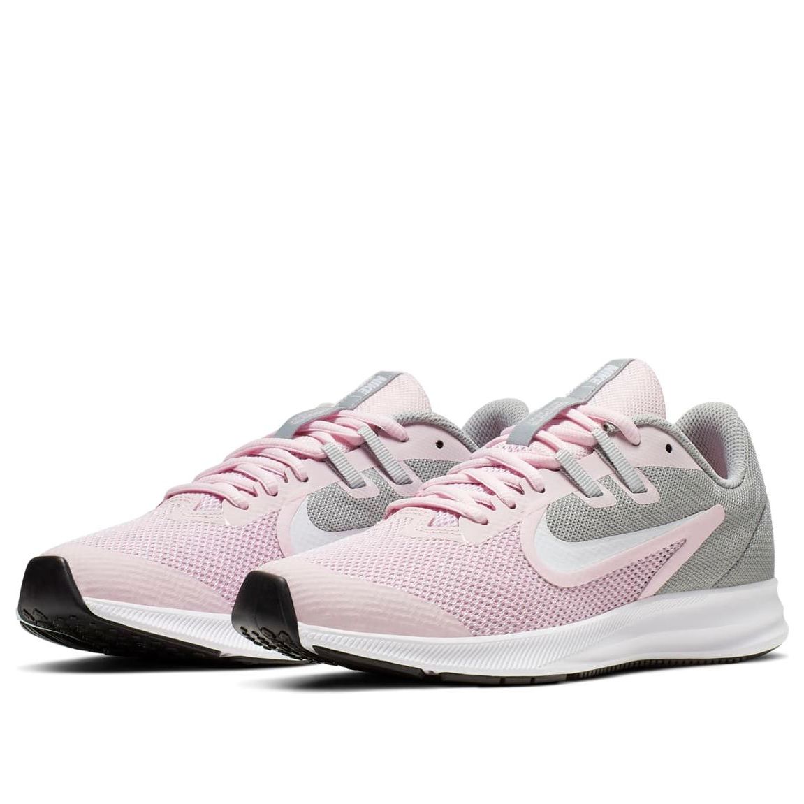 (GS) Nike Downshifter 9 'Gray White Pink' AR4135-601