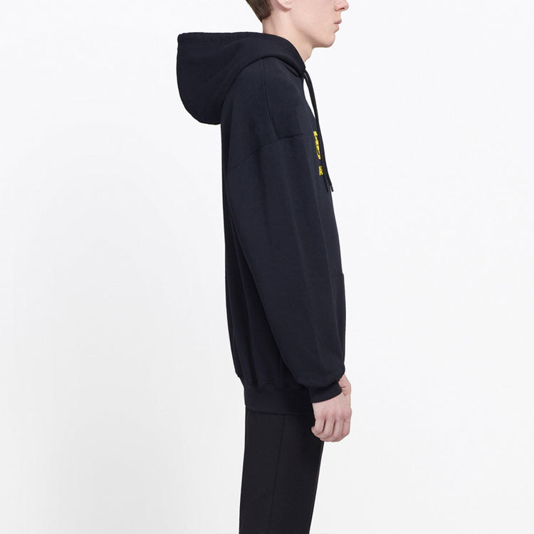 Balenciaga Oversized Interlocked BB Hoodie 'Black Yellow' 578138TEV191361