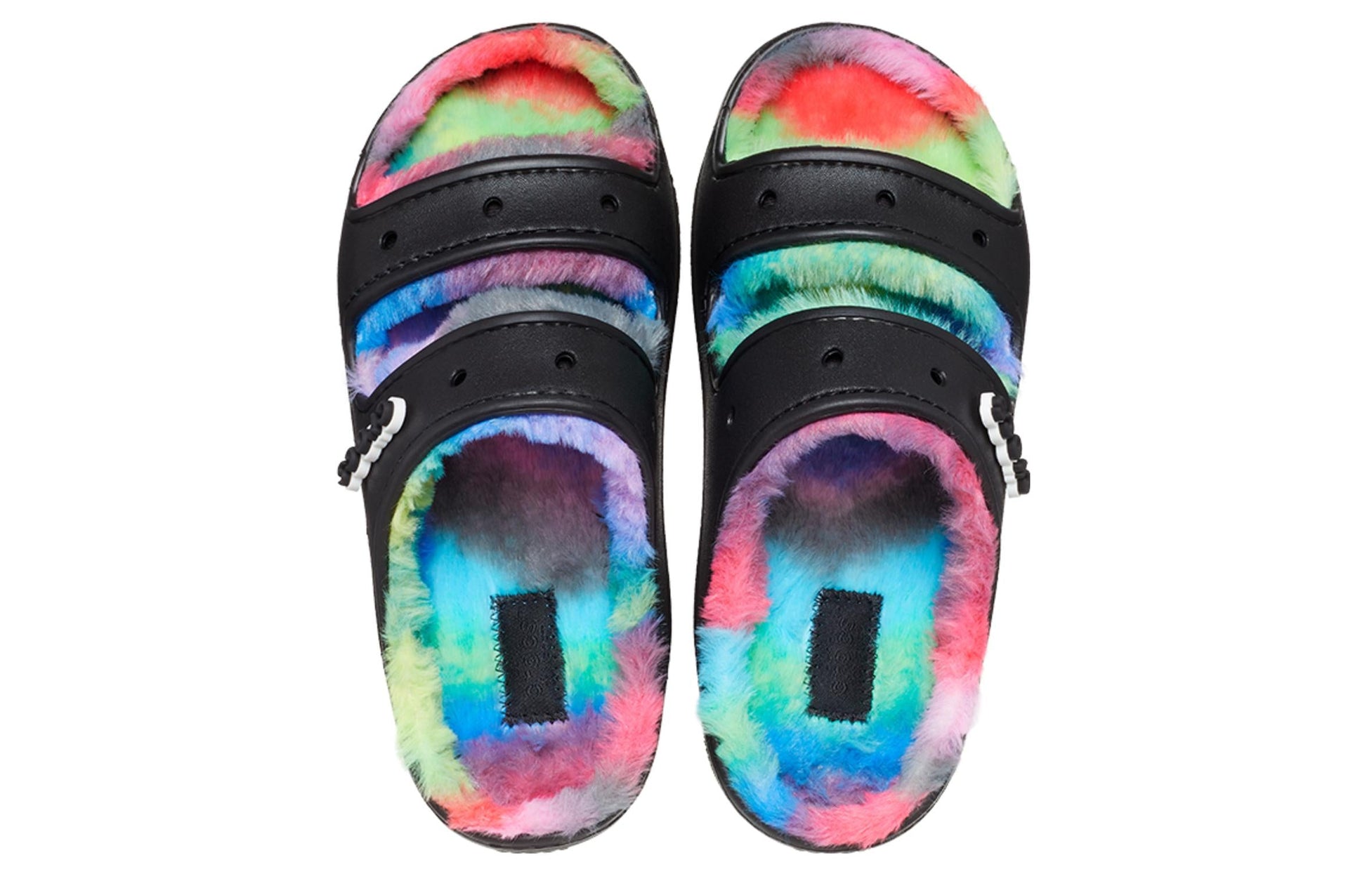 Crocs Classic Cozzzy Spray Dye Sandals 'Black Multi' 208046-0C4