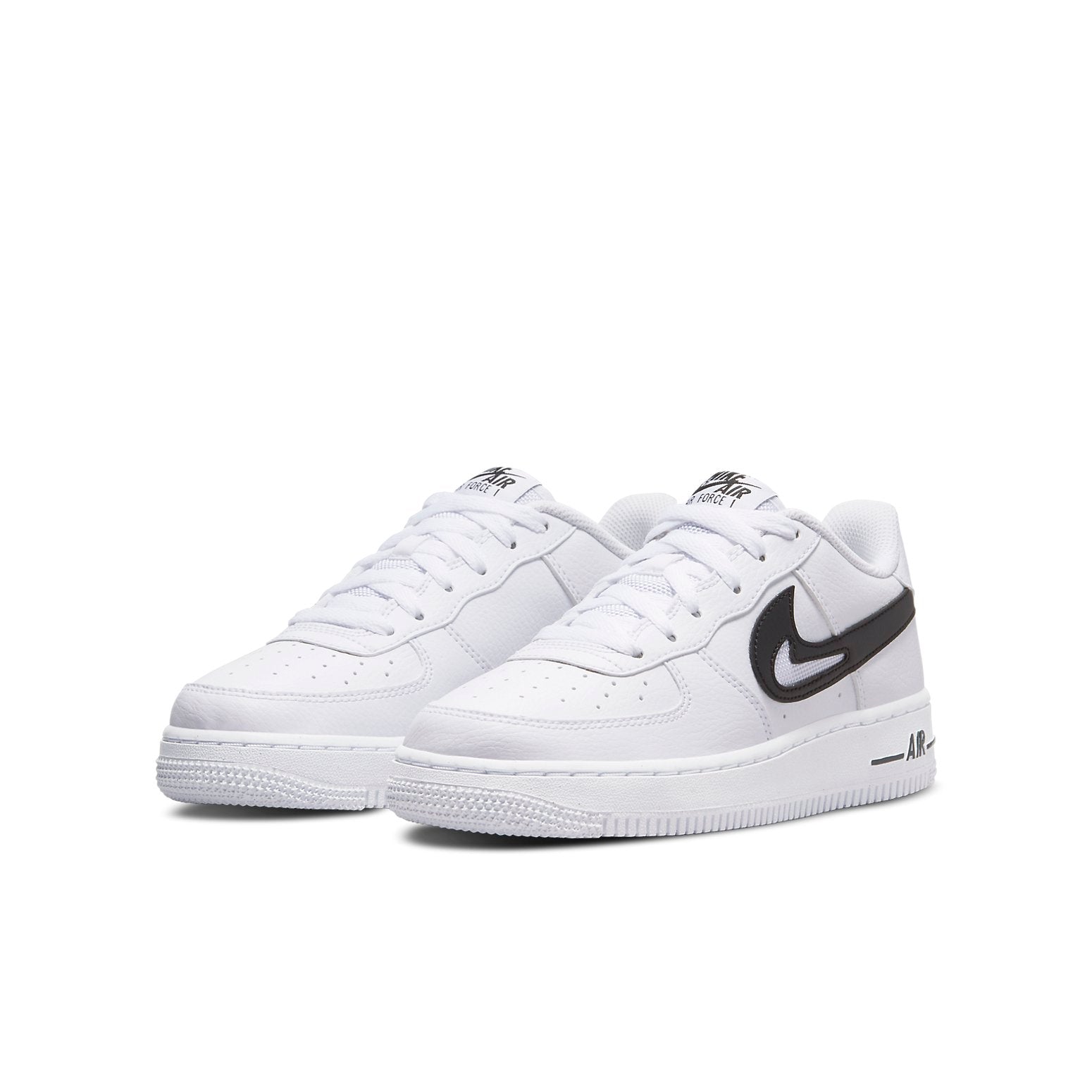 (GS) Nike Air Force 1 '07 'Cut Out Swoosh - White Black' DR7889-100