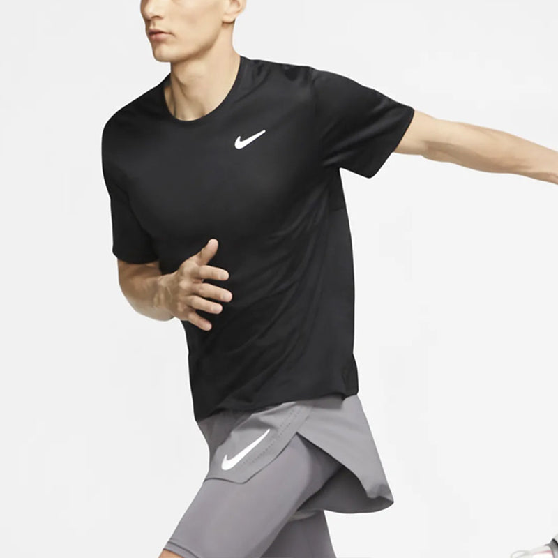 Men's Nike Solid Color Logo Casual Training Sports Short Sleeve Black T-Shirt CJ5332-010