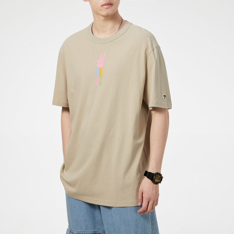PUMA Athleisure Casual Sports Cartoon Printing Round Neck Short Sleeve Khaki 533039-42