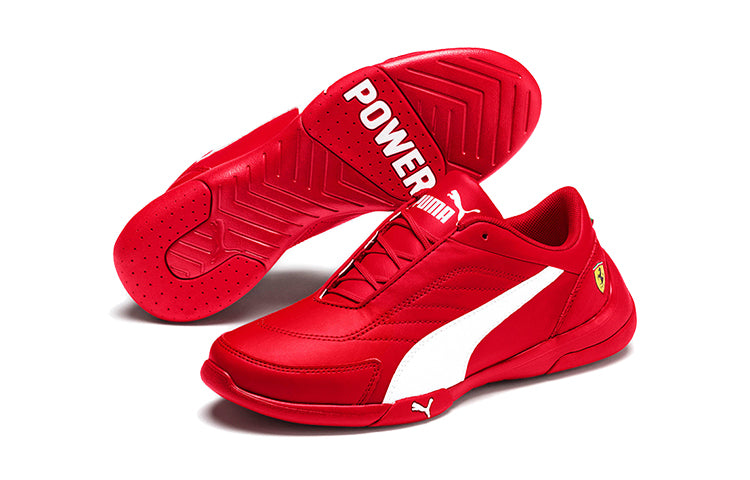 (GS) PUMA Ferrari Kart Cat Iii Youth Low Top Running Shoes Red/White 306425-04