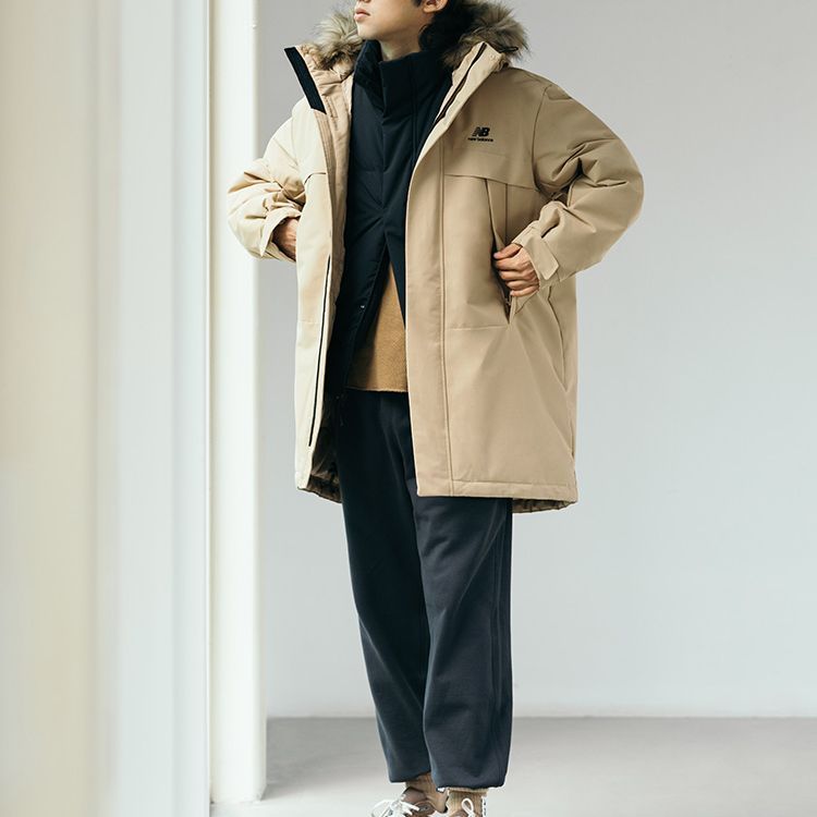 New Balance Long Puff Down Jacket Asia Sizing 'Tan' 5PC44303-BEI