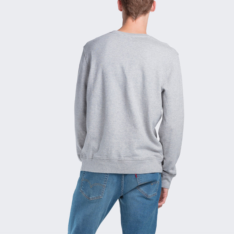Men's Levis Alphabet Logo Loose Round Neck Pullover Gray 39862-0000