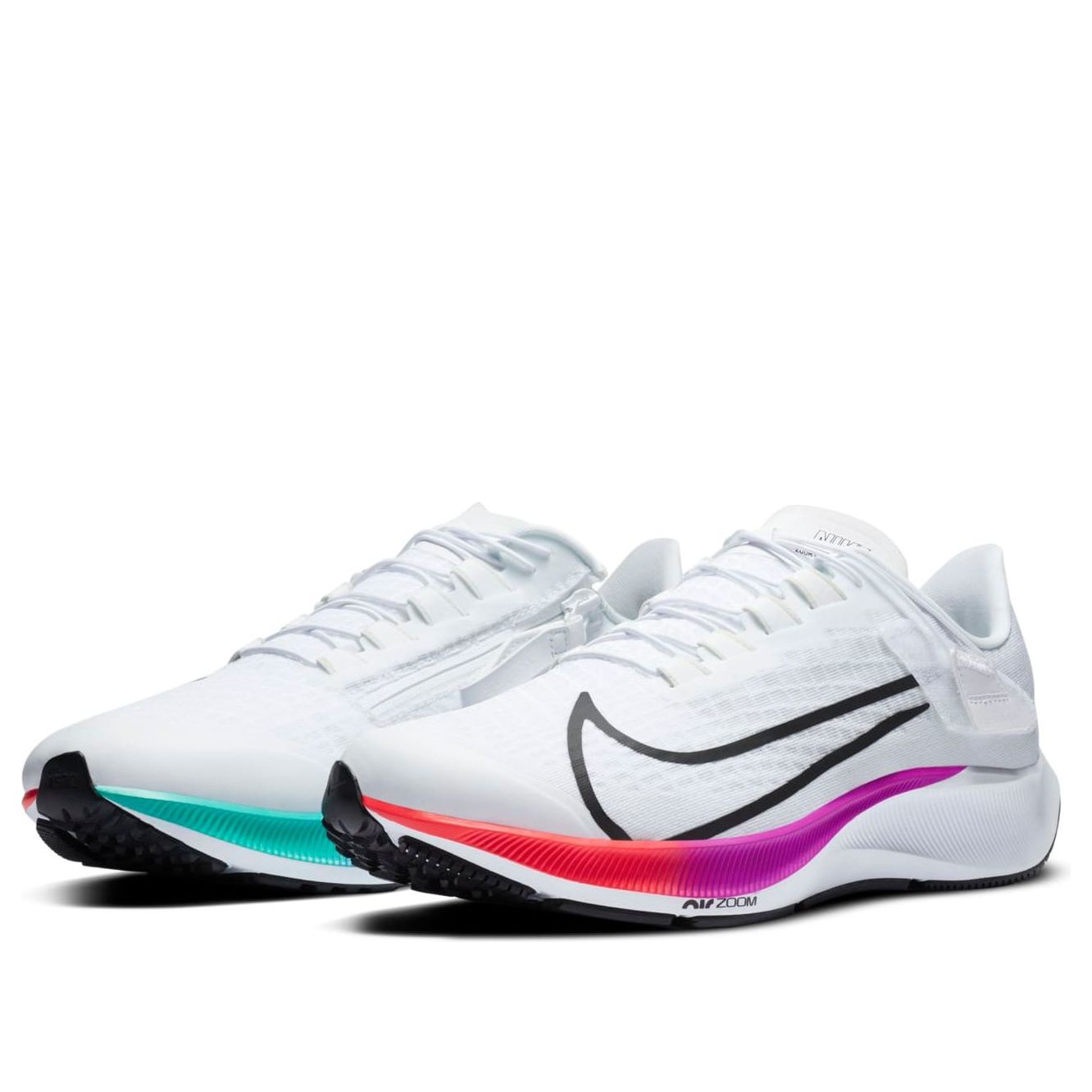 Nike Air Zoom Pegasus 37 FlyEase Extra Wide 'White Multi-Color' CK8446-100