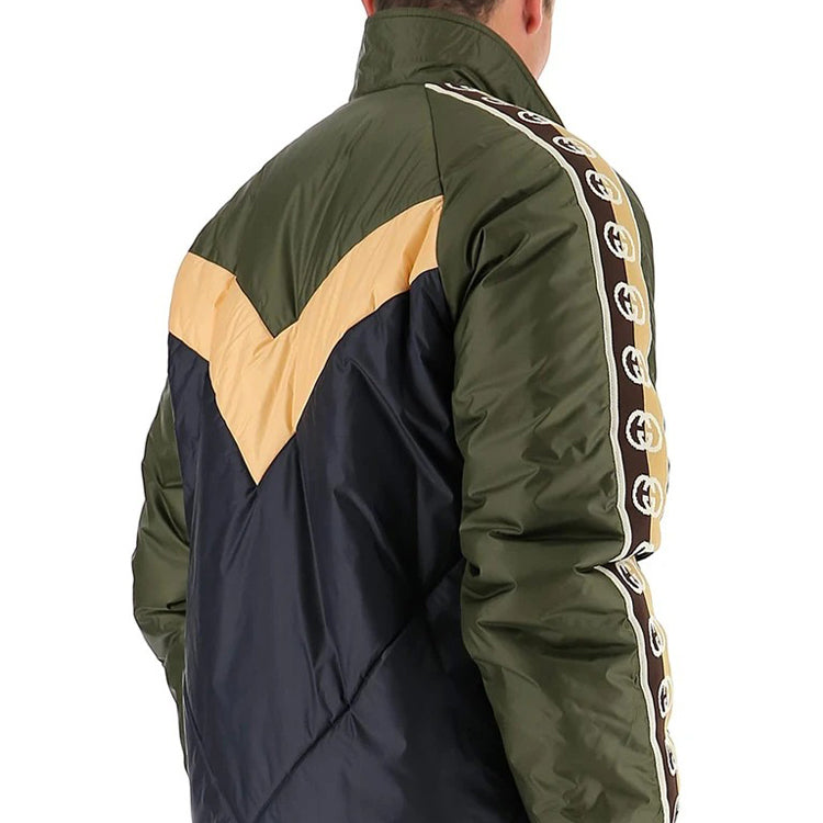 Gucci 2020FW Side Sleeve GG Ribbon Zip Cotton Jacket For Men Green 624421-ZHA58-3175