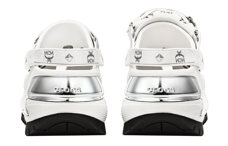 Crocs x MCM Mega Crush Clogs 'White Silver' MEXDAMM08WT