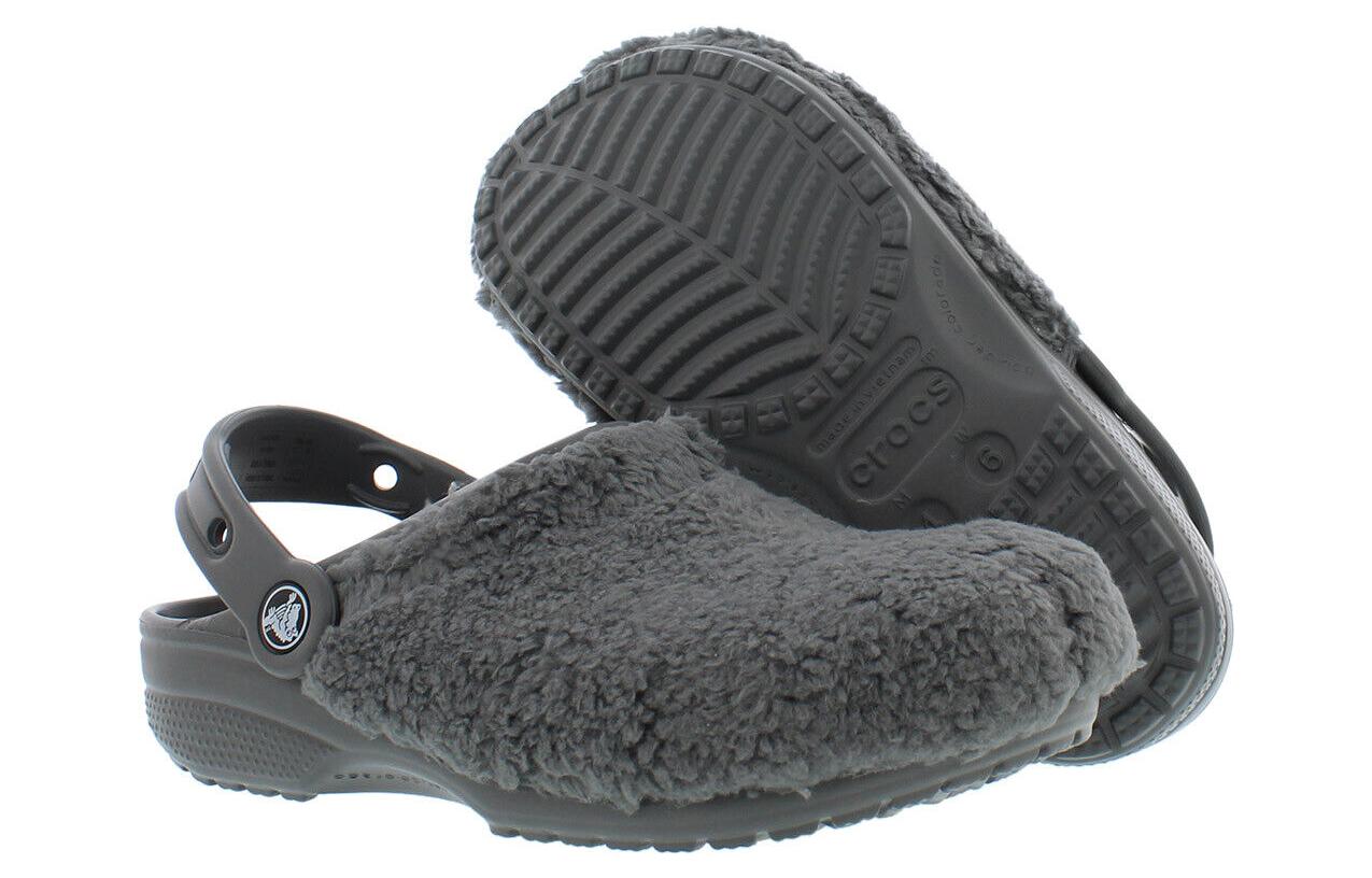 Crocs Classic Fuzz Mania Clogs 'Slate Grey' 206625-0DA
