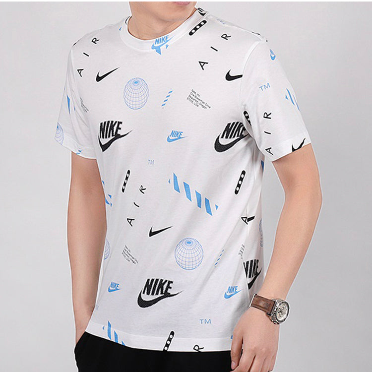 Nike Street Full Print Logo Short Sleeve White CT6545-100
