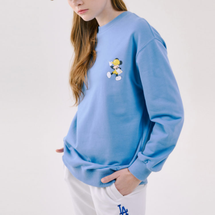 MLB x Disney Mickey Crossover Athleisure Casual Sports Long Sleeves Unisex Blue 31MTK1011-45S