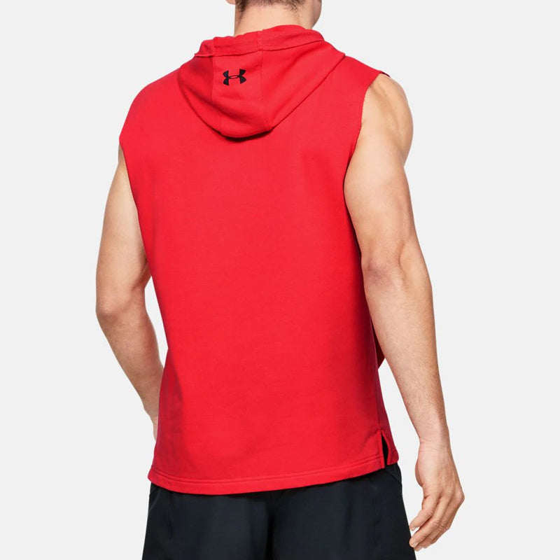 Men's Under Armour Project Rock Training Sports hooded Sleeveless Red 1352693-608
