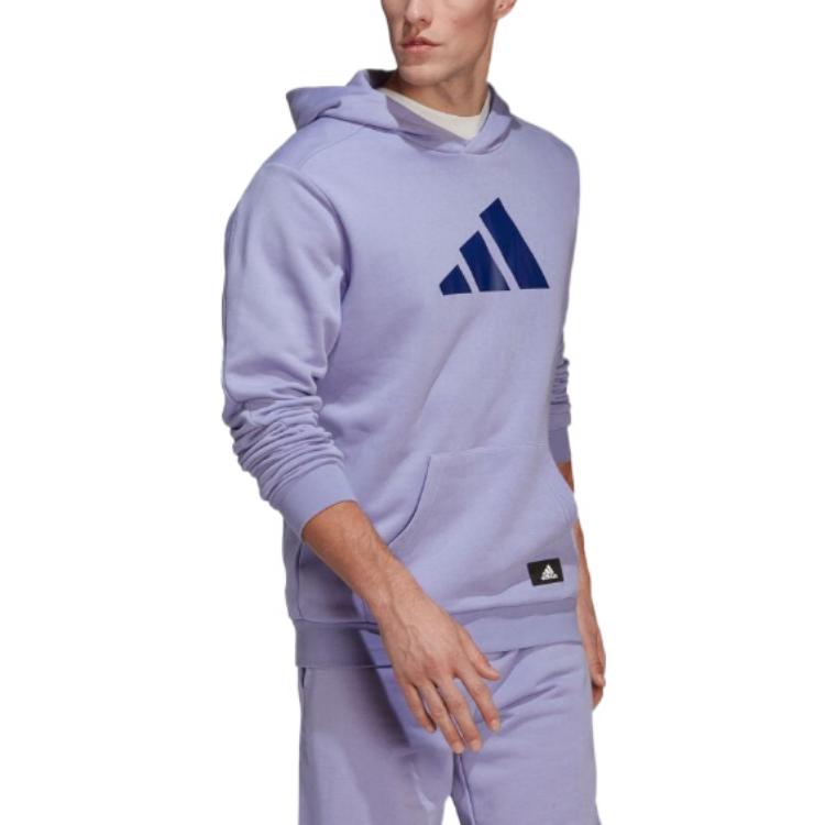 Men's adidas Logo Printing Sports Pullover Japanese Version Light Purple HB0461