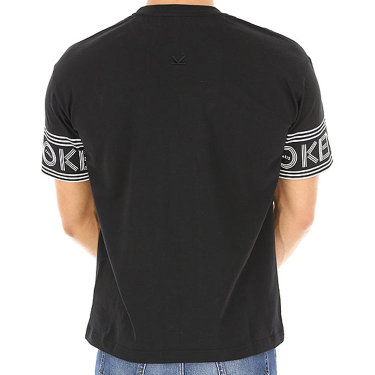 Men's KENZO Cotton Printing logo Short Sleeve Black 5TS0434BD-99