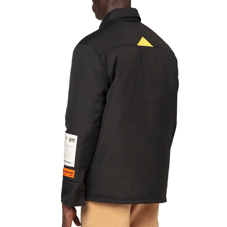 Men's HERON PRESTON X Caterpillar Long Sleeves Coach Multiple Pockets Jacket Black HMEM005F20FAB0021000