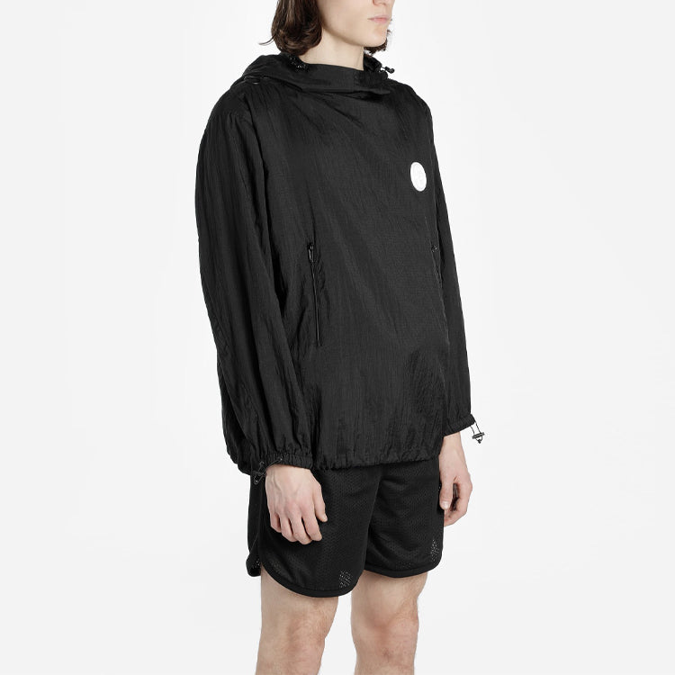 Off-White Back Logo Printing Hooded Jacket Black OMEA187E19E150241001