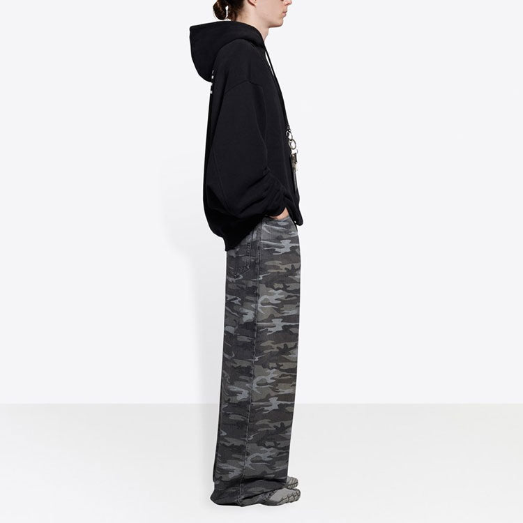 Balenciaga Wide Leg Camouflage Jeans 'Grey' 641456TJW551055
