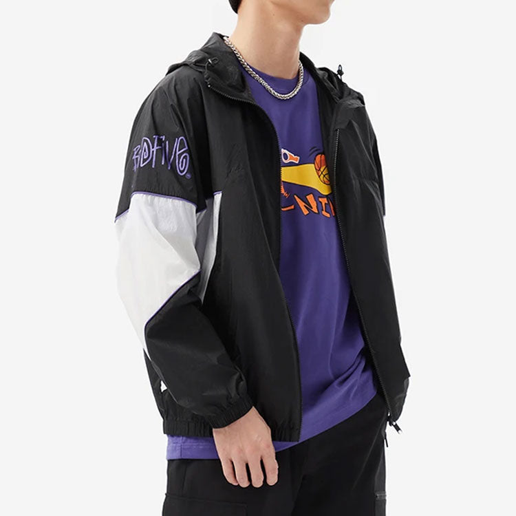 Li-Ning BadFive Logo Loose Fit Jacket 'Black White' AFDS361-1