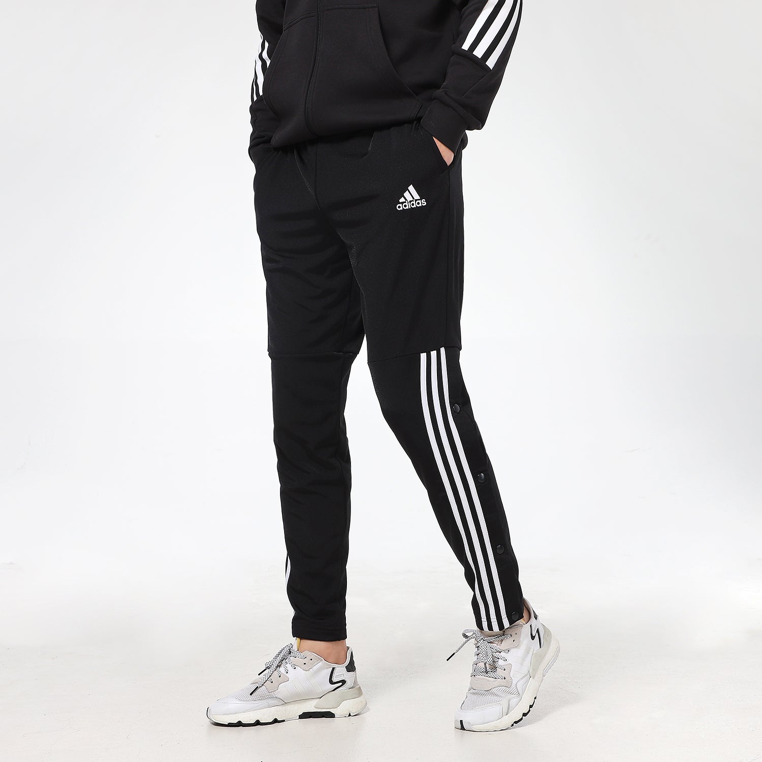 adidas Running Sports Essentials Knitted Tricot Snap Pants Men's Black GK8991
