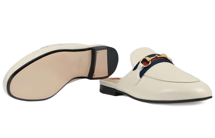 (WMNS) Gucci Princetown 'White Web Leather' 629084-CQXM0-9065