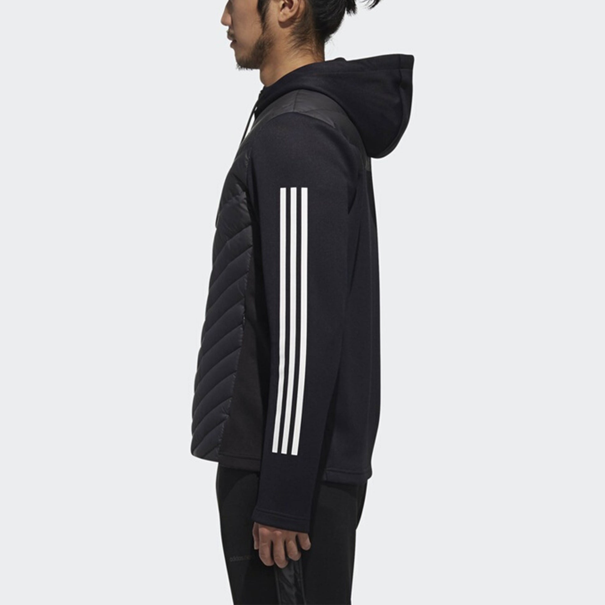 adidas neo M Dly Dwn Jkt Splicing Stay Warm Sports hooded down Jacket Black DM4348
