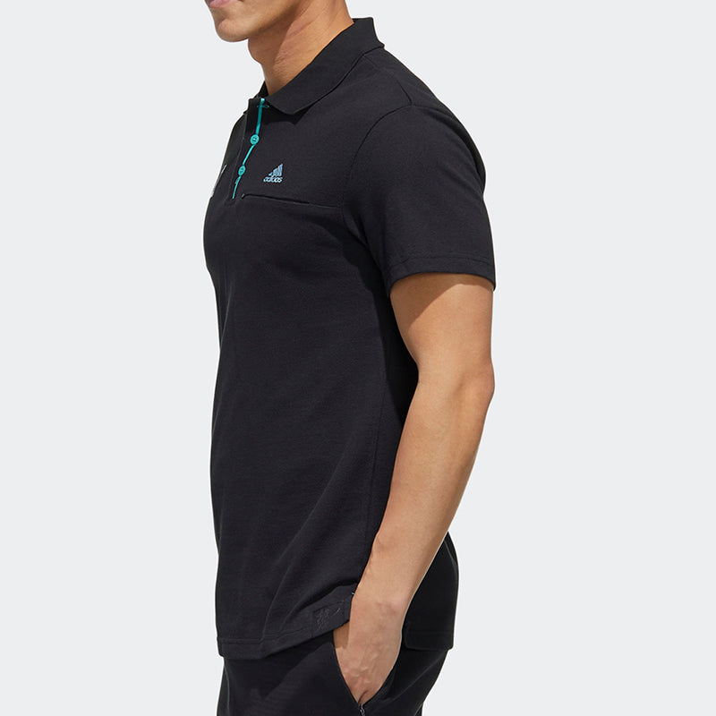adidas Sports Stylish Short Sleeve Polo Shirt Black FM9352